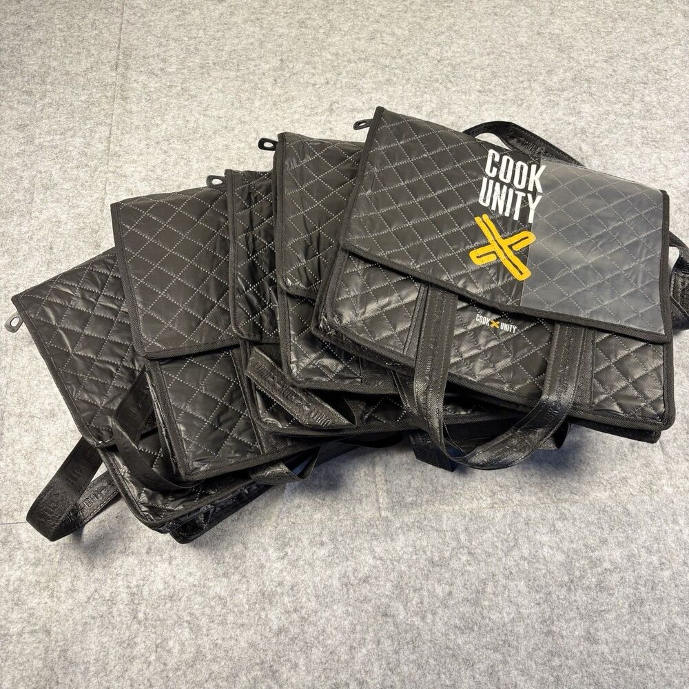 Cook Unity Insulated Zip Foldable Food Storage & Delivery Bag 14" x 13" Lot of 5
